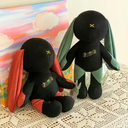 Anime Peripheral Stuffed Plush Toy Black Cara Rabbit Doll Children's Playmate Home Decoration Boys Girls Birthday Children's Day Christmas 30cm