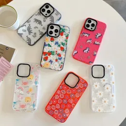 Casetify Cartoon Animal Flower Phone Chases iPhone 14 плюс 11 12 13 Pro Max Lady Shock -Resean Silicone Soft Case