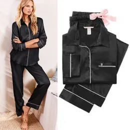 Mulheres sleepwear elegante moda casual feminino senhora cetim pijama conjunto pijama nightwear loungewear homewear 230828