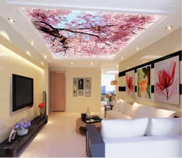 Wallpapers Wallpaper 3d Ceiling Peach Frescoes Customized Murals