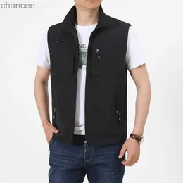 Mäns utomhus sommararbete Vest Spring Multi-Pockets Tactical Waistcoat Stor storlek M-6XL MAN HUKING Fiske ärmlösa jackor HKD230828