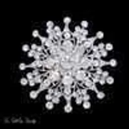 Srebrny srebrny kryształowy kryształ kryształowy w stylu vintage diamante ślubna broszka