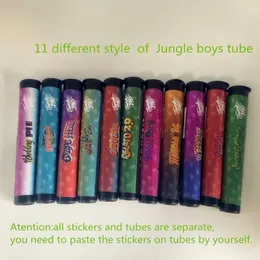 Wholesale price empty Packing Jungle Boys Alienlabs cookies runtz Connected jokes up pre rolls bottle with customized stickers smell proof plastic pre roll tube