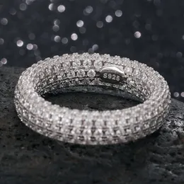 Bestandener Test: Neuer, trendiger Ring aus 925er-Sterlingsilber mit zertifiziertem Moissanit-Diamant für Männer und Frauen, Verlobungsgeschenk, Größe 7–12