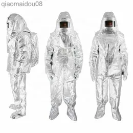 Clothing High Protective Quality 500 Degree Thermal Radiation Heat Resistant Aluminized Suit Fireproof Clothes firefighter uniform HKD230828