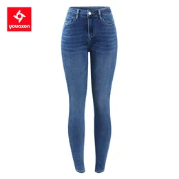 Men's Jeans 2495 Youaxon EU Size 5 Pockets Pencil Jeans For Girls Streetwear Stretchy Skinny Denim Pants Jeans For Women Drop 230826