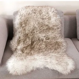 Soft Carpet Sheepskin Chair Mat Seat Pad Faux Sheepskin Mat Sheep Skin Fur Plain Fluffy Area Rugs Washable For Home Washable HKD230829