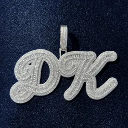 Progetta la collana con ciondolo con lettera con nome personalizzato per la collana iniziale con catena cubana ghiacciata Gioielli hiphop personalizzati