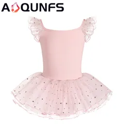 Dancewear aoqunfs Girls Ballet Dress Kids Dance Leotard Kids Tutu تنورات جمباز ثياب باليه أزياء القطن للباليه 230829