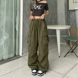 Mężczyźni S Jeans Y2K Streetwear Vintage Chic Scts For Women High Eneastic Talia szeroka noga prosta Touser Punk Kobietowe Joggers Spodery 230828