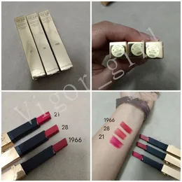 Y Marca Rossetto Luxury Girl Cosmetico Labbra Bellezza Trucco Alta Designer #1966 #21 #28 Alta qualità The Slim Rouge A Levres Rossetto opaco Lunga durata Impermeabile 22g 3 colori