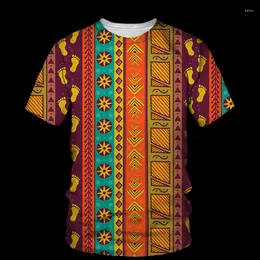 Мужские футболки T Африканские футболки народной таможенный этнический стиль 3D Принт Мужчина Женская мода негабаритная рубашка с короткими рукавами детские футболки