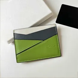 Puzl Multi Color Credit Card Holder Panel Soft Calf Leather Card Case Läder Multifunktion Ultra Thin Contrast Color Small Wallet 230815