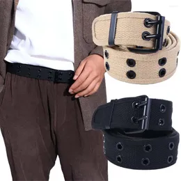 Cinture Accessori per cinture doppio petto Fibbia in metallo per donna Foro passacavo Cintura da uomo Cintura coreana in tela