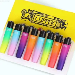 Spanish Original Clipper No Gas Lighter with Personality Pattern Refillable 8 Pieces Boxed Smoking Set Collection Gift EC06