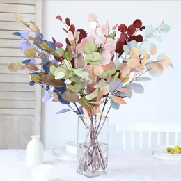 Flores decorativas artificial outono planta folhas de maçã casamento decoração para casa longo ramo flor de seda parede diy