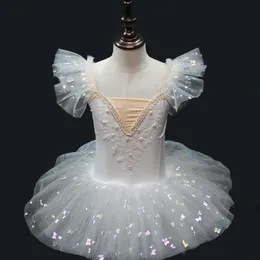 Dancewear Tutù di balletto professionale Ragazze Piatto bianco Pancake Tutu Ballerina Vestito da festa Adulto Donna Bambino Bambini Balletto Costume da ballo 230829