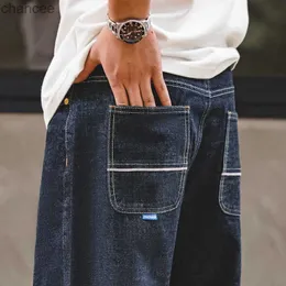 Maden Oversize Denim Jeans Jeans Straight Fit Mens Loase Bunders 14 унций джинсовой джинсы зимний осен