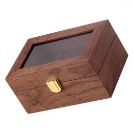مربعات مربعات تخزين مربع قفل القفل المجوهرات تقف منظمات متينة الحاوية الخشبية