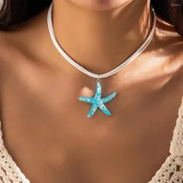 Pendant Necklaces Y2k Large Resin Starfish Necklace For Women Trendy Summer Beach Vacation Jewelry On Neck 2023 Fashion Accessories Female