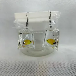 Dangle Earrings Yungqi Cartoon Kawaii Resin Animal Fish Imitation Water Bag Shape Charms Funny Pouch Drop Earring Jewelry Brincos