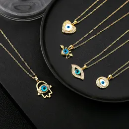 Little Demon Moon Necklace Stainless Steel Full Diamond Five Point Star Collar Chain Small Hand Necklace