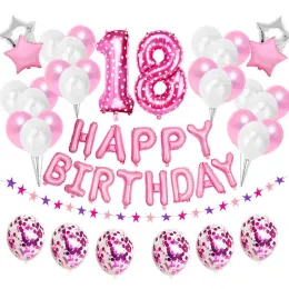 Number 1 2 3 4 5 6 7 8 9 Years Old Balloons Happy Birthday Party Decorations Kids Baby Girl Princess 15 16 18 30 40