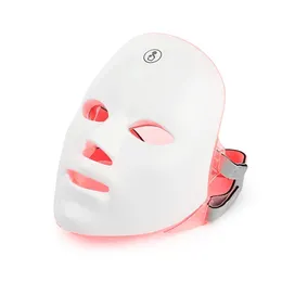 Máscara facial recarregável LED 7 cores LED Pon Terapia Máscara de beleza Rejuvenescimento da pele Home Face Lifting Whitening Beauty Device 230828
