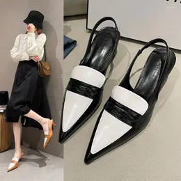 Sandals Summer Women's Pointed Fine Heel French Slingback Fashion Simple And High Women Shoes