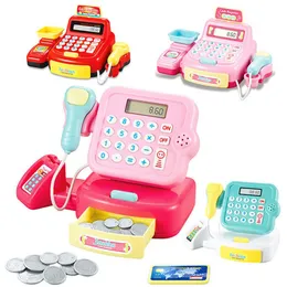Kitchens Play Food Cash Register for Kids Pretend Supermarket Electronic House Toys Lighting Sound Effects Toy Kid Birthday 230828