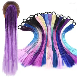 Hair Accessories Multicolor Gradient Dreadlock Hairband Ponytail Color Small Braids Wig Headband 60cm Styling