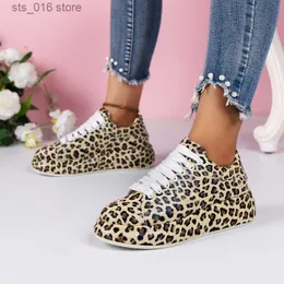 Vulcanize 2024 PU Women's Leather Dress Ladies Autumn New Casual Platform Lace-up Shoes Fashion Leopard Women Sneakers T230829 330