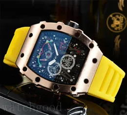 Orologio di Lusso Quartz Ruch Watch For Mens Proste fajne sporty sportowe szkielet na rękę Zielony żółty czerwony czarny pasek projektant Watch Multi kolor DH011 C23