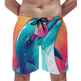 Men's Shorts Board Dolphin Classic Swimming Trunks Sunglasses Graphic Illustration Quick Drying Running Plus Size Short Pants