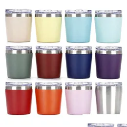 Tumblers 8Oz Milk Tumbler Stainless Steel Kids Cup With Lids Mini Insated For Smoothie Cups In Bk Drop Delivery Home Garden Kitchen Di Dhqwv