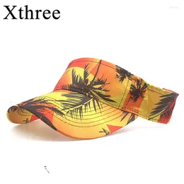 Czapki kulkowe x Three Summer Woman Top Air Cap Flowing Print Sun Visor Outdoor Travel Hat Ladies Sunshade Beach