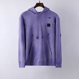 Brand men's designers topstoney hoodies 23FW TOP quality Fashionable and worn-out Embroidered badge purple hoodies