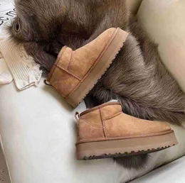 Women Classic Mini Platform Bot Ultra Matte Fur Boots Suede Wool Blend Comfort Winter Designer Botki Uggssy Bott Design 902ess