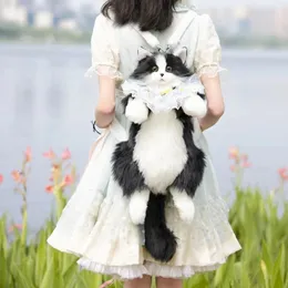 学校のバッグ2023シミュレートされた動物猫かわいい人形バックパックシングルショルダーバッグメッセンジャーファッション女性230828