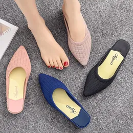 Slippers Summer Pointed Toe Jelly Shoes Woman Sandals Slip On Beach Flip Flops Antiskid Wedges Female Sandalias Zapatillas Mujer