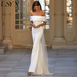 Urban Sexy sukienki LSYX elegancka sukienka ślubna syrenka bez ramion dla kobiet 2023 Prosta pojemnik na krepę minimalizm minimalizm suma nośna 230828