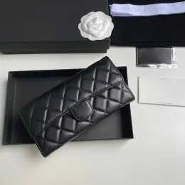 Projektant CC portfele czarny jagnięta kawior skórzany portfel złota i srebrne sprzęt mini torebki