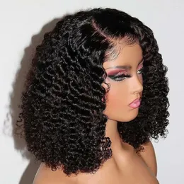 Deep Wave Glueless Wig Human Hair Ready To Wear Curly Short Bob Wigs Remy Pre Plucked 5x5 13x6 Hd Lace Frontal