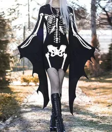 Tema Traje Trajes de Halloween para Mulheres Gótico Medieval Cosplay Vestido Floresta Elf Pixie Traje Preto Bodycon Mini Bandage Bat Wing Disfraz 230829