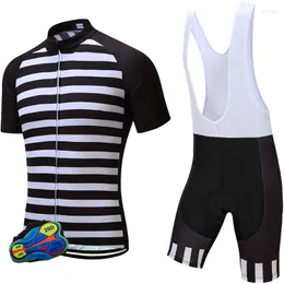Conjuntos de corrida montanha estrada ciclismo secagem rápida respirável bolso traseiro esportes camisa manga curta poliéster conjunto masculino atlético wear