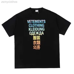 Men's T-Shirts Good Quality 2023 VETEMENTS Fashion T-shirt Men Vetements Oversized Shirts Back Collar Tonal Embroidered Letter Women Tees