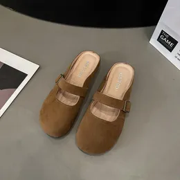 Slippers Baotou Half For Women Outerwear 2023 Summer Versatile Flat Bottom Ugly Cute Muller Shoe Mainland China
