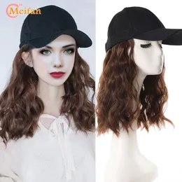 Casquettes de perruque MEIFAN longue synthétique moelleux vague naturelle ondulé cheveux bouclés perruques avec chapeau casquette de baseball naturellement connecter réglable chapeau perruque 230828