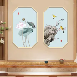 Wall Stickers Flower Bird Sticker Vintage Home Decor Bedroom Living Room Backdrop Decal Aesthetic Office Mural