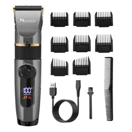 Electric Shavers SURKER Hair Clipper Ceramic Professional Fine Adjustable Trimmer Low Noise Cutting Machine Razor 230828